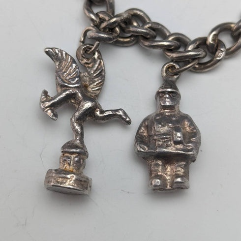 英国ヴィンテージ シルバー チャームブレスレット 46g