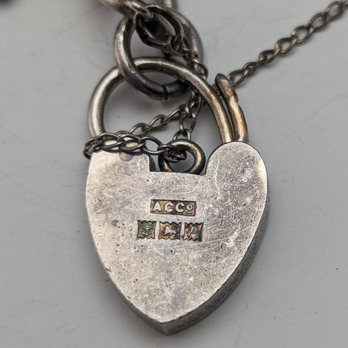 英国ヴィンテージ シルバー チャームブレスレット 75g