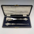 1913 British Antique Pure Silver Handle Shoehorn Button Hook Set ES Barnsley