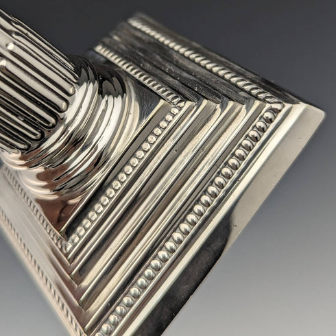 英国アンティーク シルバープレート製 キャンドルスタンド 燭台ペア Goldsmiths and Silversmiths