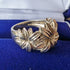 British Vintage Jewelry Flower Engraving Sterling Silver Ring