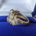British Vintage Jewelry Flower Engraving Sterling Silver Ring