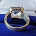 British vintage jewelry large zirconia pure silver ring