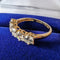 British Vintage Jewelry Cubic Zirconia x5 9ct Gold Ring (Size 10)