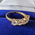 British Vintage Jewelry Cubic Zirconia x5 9ct Gold Ring (Size 10)