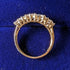 British Vintage Jewelry Cubic Zirconia x5 9ct Gold Ring (Size 10)
