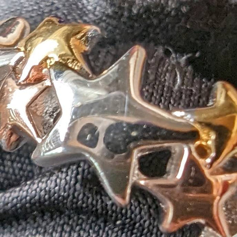 British vintage jewelry multicolor star sterling silver ring