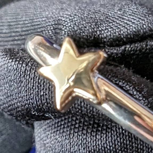 British vintage jewelry 9ct gold star pure silver ring