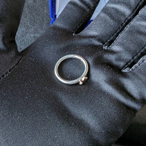 British vintage jewelry 9ct gold star pure silver ring