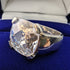 British vintage jewelry large zirconia pure silver ring