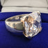 British vintage jewelry large zirconia pure silver ring