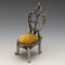 1940s Brass Chair Pocket Watch Holder Yellow Seat