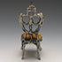 1940s Brass Chair Pocket Watch Holder Yellow Seat