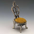 1940s Brass Chair Pocket Watch Holder Yellow Seat