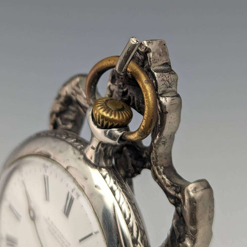 1940s Brass Chair Pocket Watch Holder Yellow Seat
