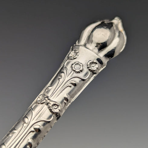 1938 British Vintage Pure Silver Handle Knife & Spoon Set Raeno Silver Plate Co