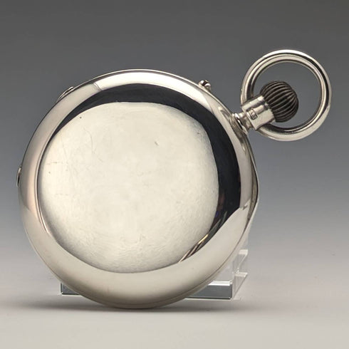 1892 British antique John Bennett pocket watch Silver side hunter case works well