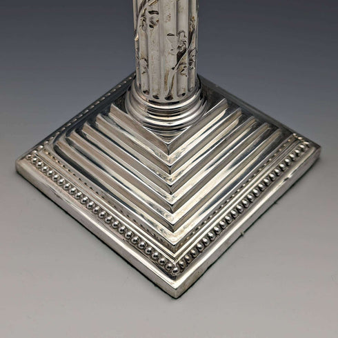1889 British Antique Silver Plated Candelabra Candlestick
