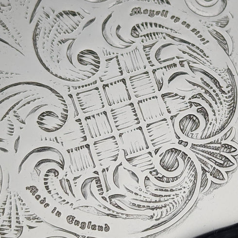 英國復古鍍銀托盤直徑 31 厘米安妮女王盒裝