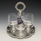 British Vintage Silver Plate & Glass Drink Server Set Queen Anne