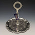 British Vintage Silver Plate & Glass Drink Server Set Queen Anne