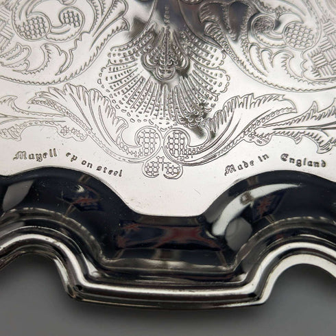 British Vintage Silver Plate & Glass Drink Server Set Queen Anne
