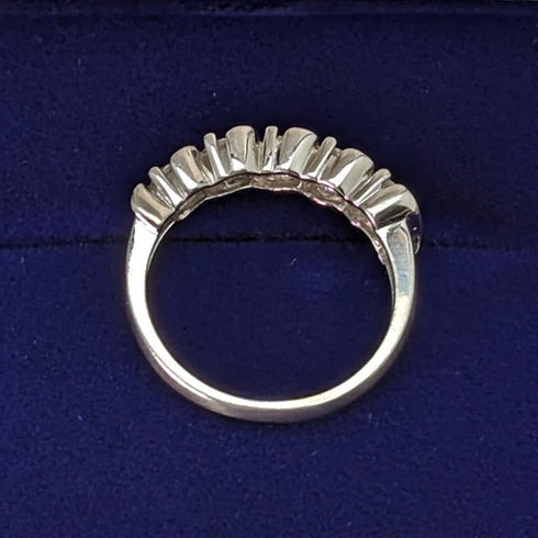 British Vintage Jewelry Cubic Zirconia x5 Sterling Silver Ring