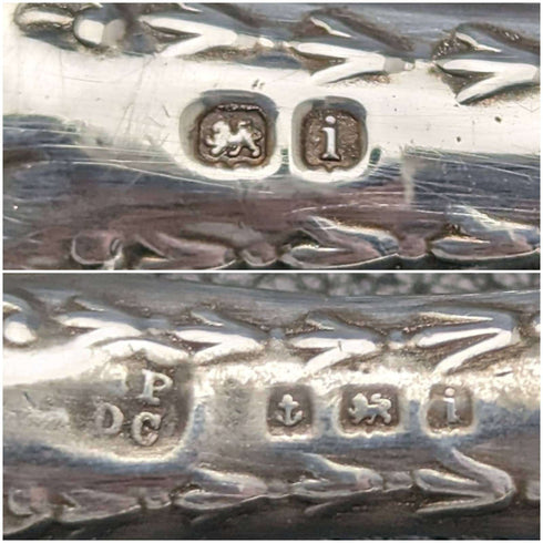 1908 年英國古董純銀手柄鈕扣鉤