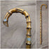 1909 British Antique Men's Walking Stick Thick Bamboo Shaft 84cm
