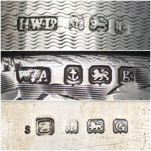 1900年代初頭 英国アンティーク 純銀製ナプキンリング 3個アソート