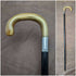 1919 British Antique Gentleman's Walking Stick with Curved Horn Handle 91cm