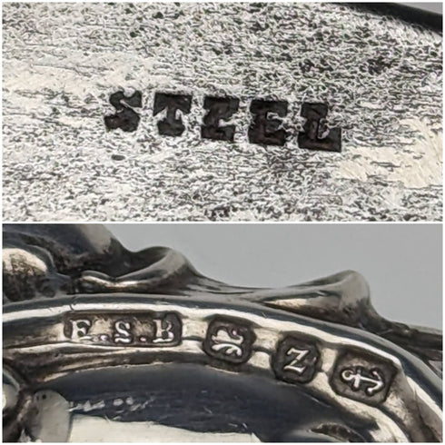 1899年 英国アンティーク 純銀ハンドル シューホーン 靴べら ES Barnsley