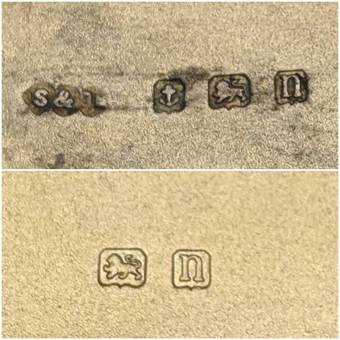 1912年 英国アンティーク 純銀製 ダブルヒンジ シガレットケース 78g Smith and Bartlam