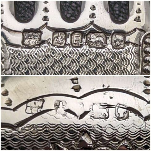 1872年 英国アンティーク 純銀製クリスニングカトラリーセット ケース入