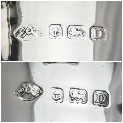 1928年 英国ヴィンテージ 純銀製 花瓶 ペア 473g ケース入 Adie Brothers