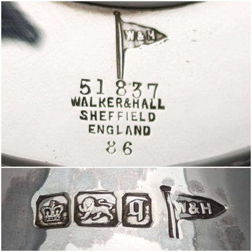 1908年 英国アンティーク 純銀製コンポート 527g Walker and Hall