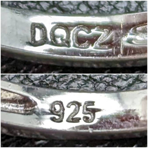 British Vintage Jewelry Cubic Zirconia x5 Sterling Silver Ring