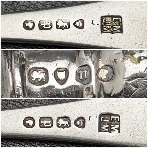 1870年頃 英国アンティーク 純銀製クリスニングカトラリーセット BOX入り MAPPIN BROTHERS