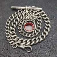 FBM 835 アルバートチェーン　アクセサリー　ビンテージ ヴィンテージアルバートチェーンフォブネックレス