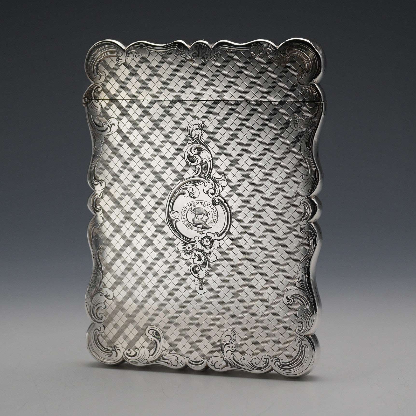 1846年 英国アンティーク 純銀製 カードケース 77g Edward Smith