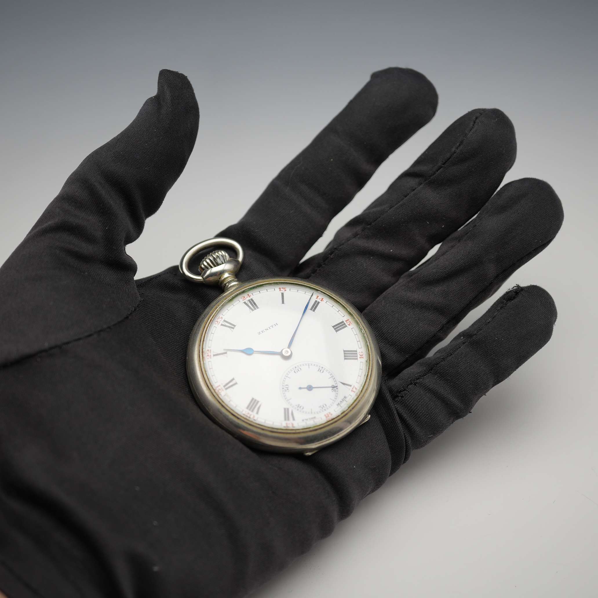 1929年頃 スイス ゼニス 懐中時計 スワンネック機械式 オープン