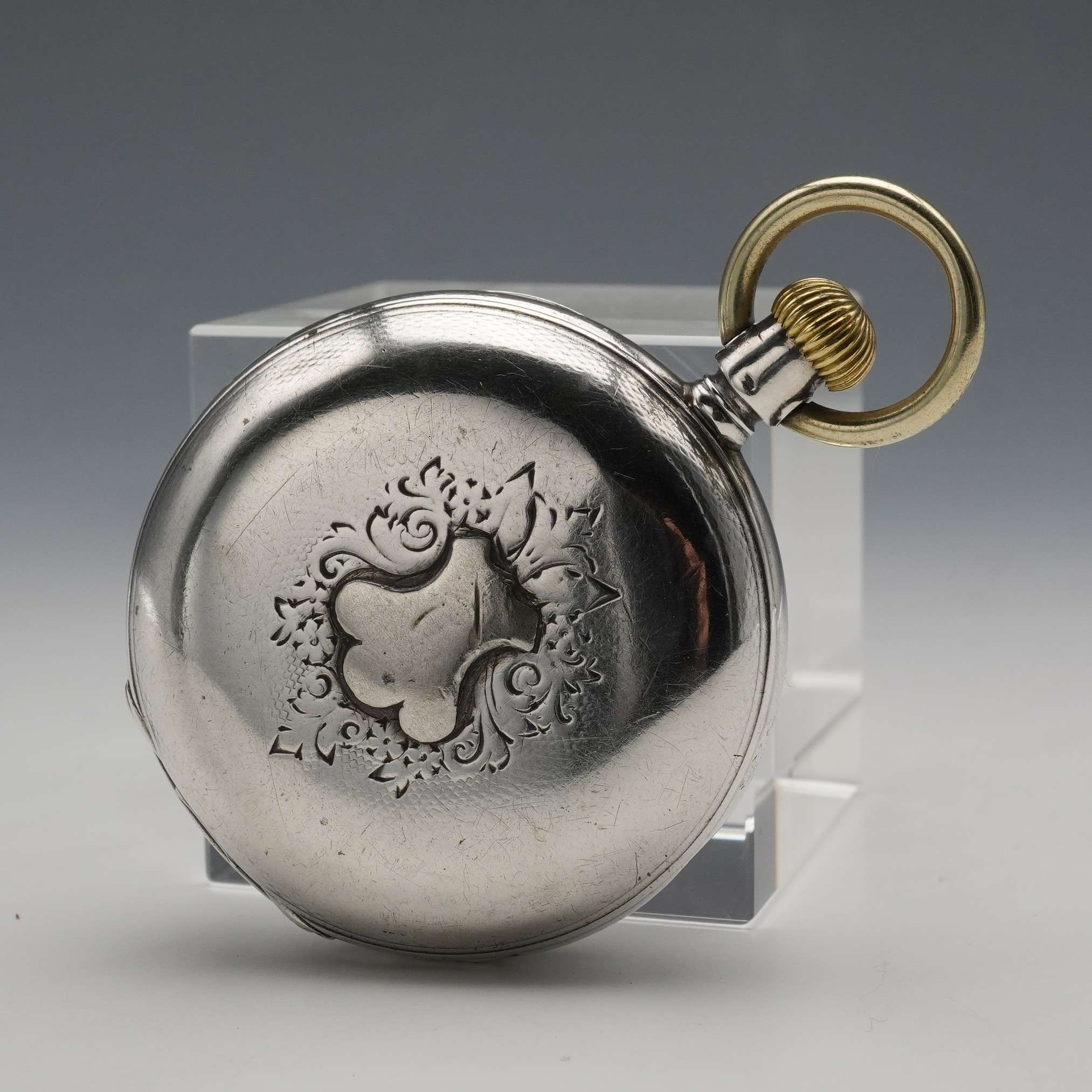 1889年頃 アンティーク ロンジン 懐中時計 800シルバー ハンターケース