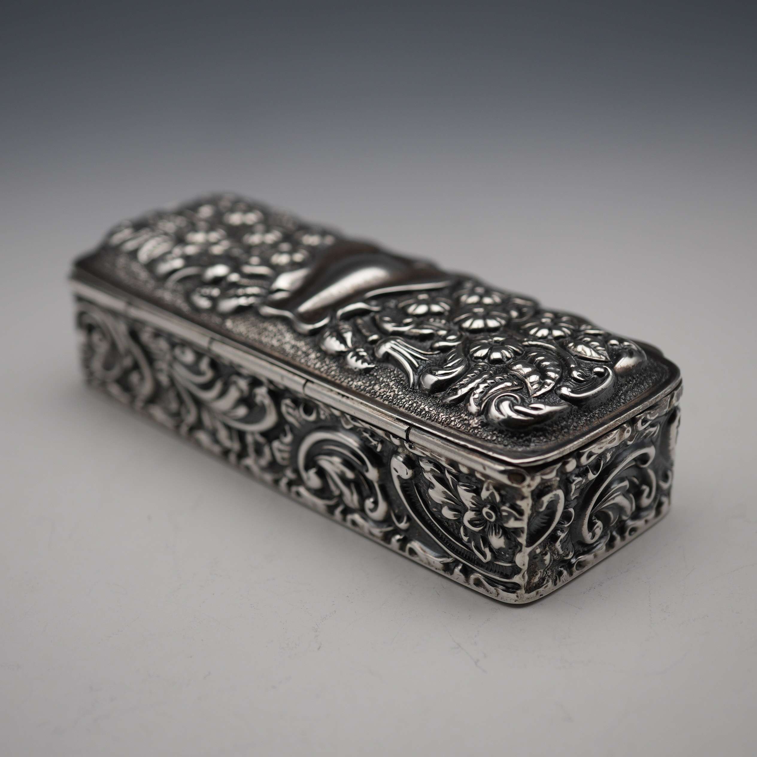 昭和レトロ　シルバー色　4点セット　箱付き 1906年 英国アンティーク 純銀製 トリンケットボックス 64g GEORGE