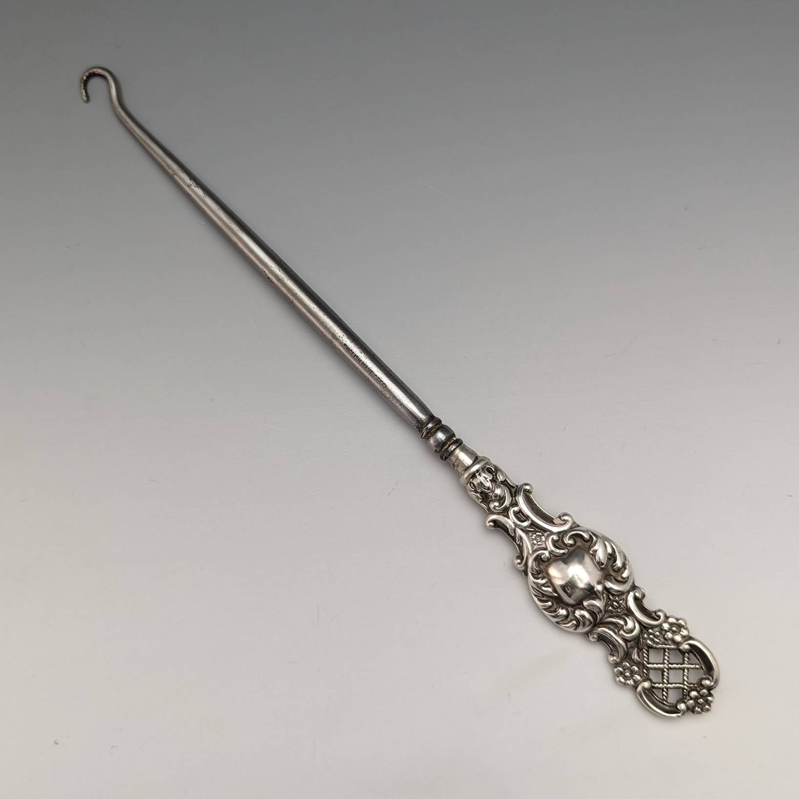 Antique Silver Button Hook 