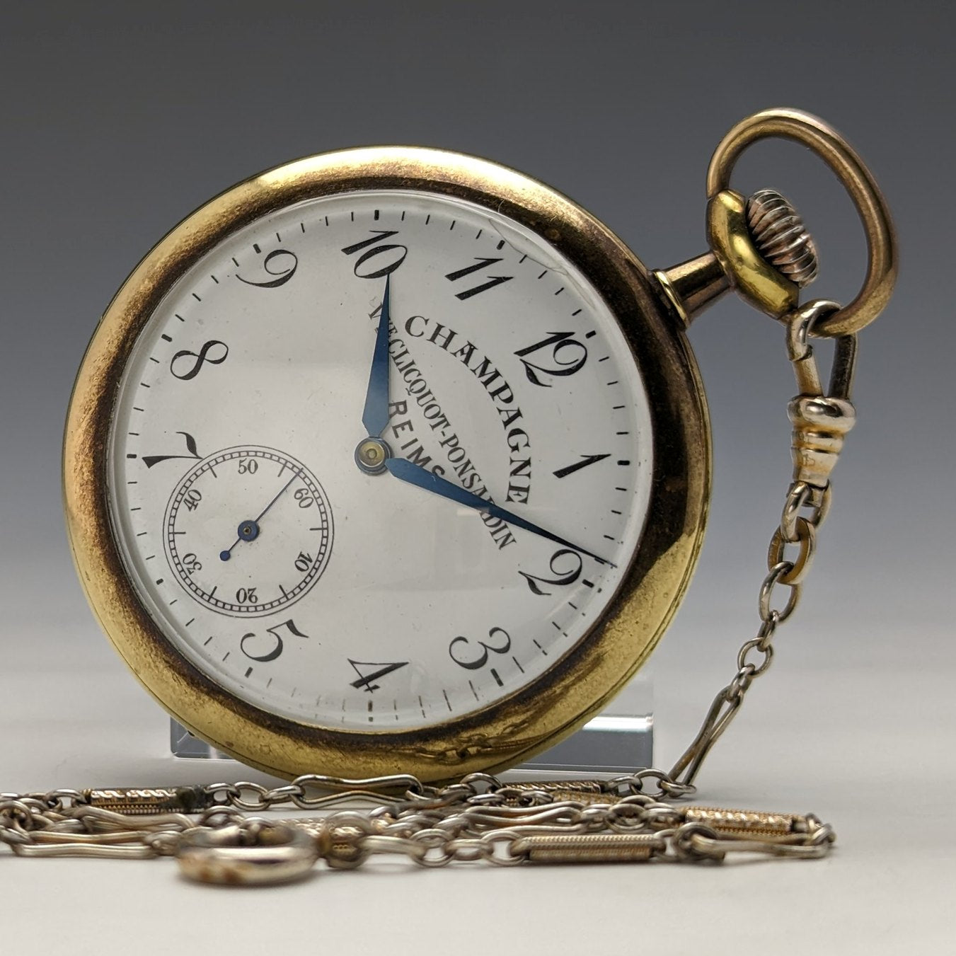 1900年頃 スイスアンティーク 無銘 懐中時計 動作良好 チェーン付