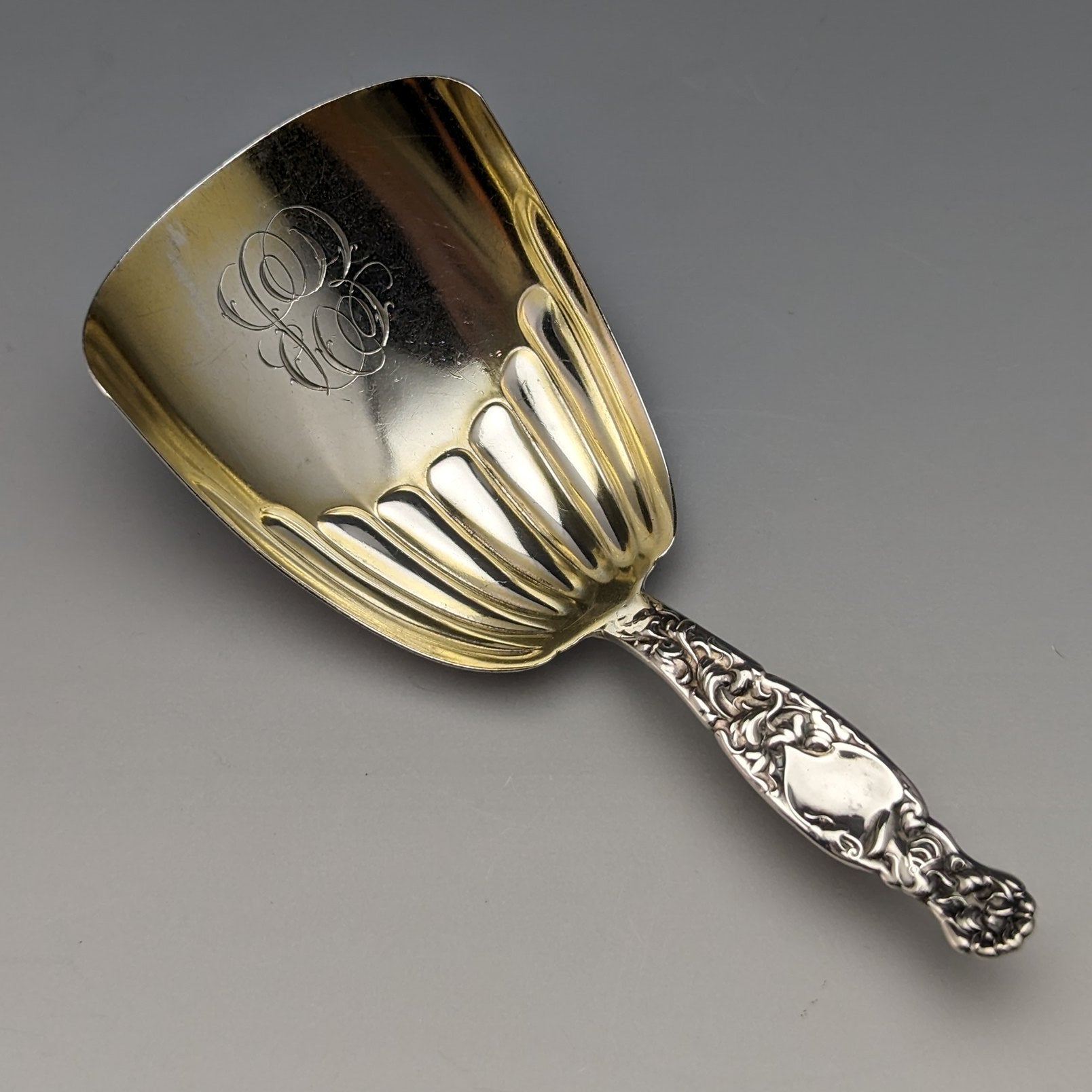 19世紀後半 米国アンティーク 純銀製ティーキャディースプーン Whiting