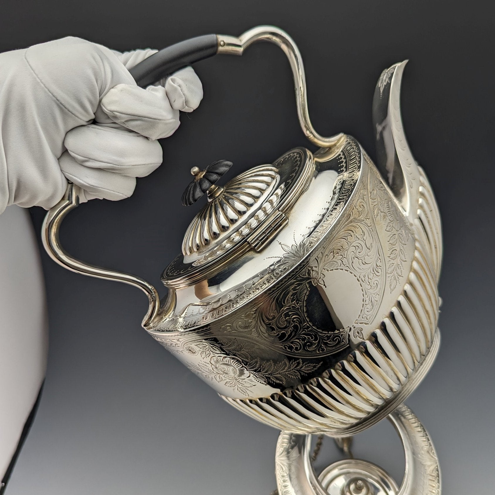 1900年頃 英国アンティーク シルバープレート製 ティーケトルセット