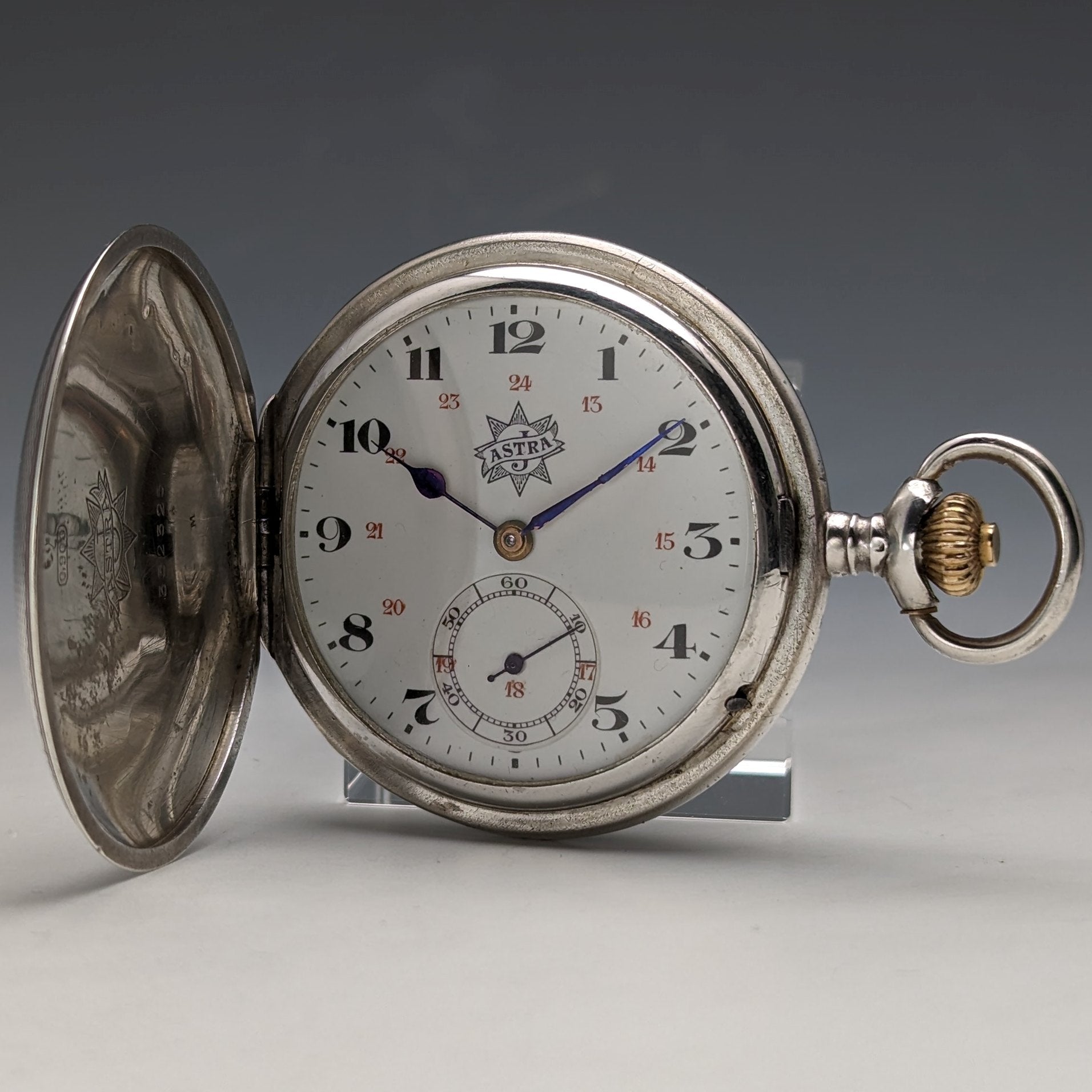 1910年頃 アンティーク ドイツ ユンハンス 懐中時計 ASTRA 銀側 