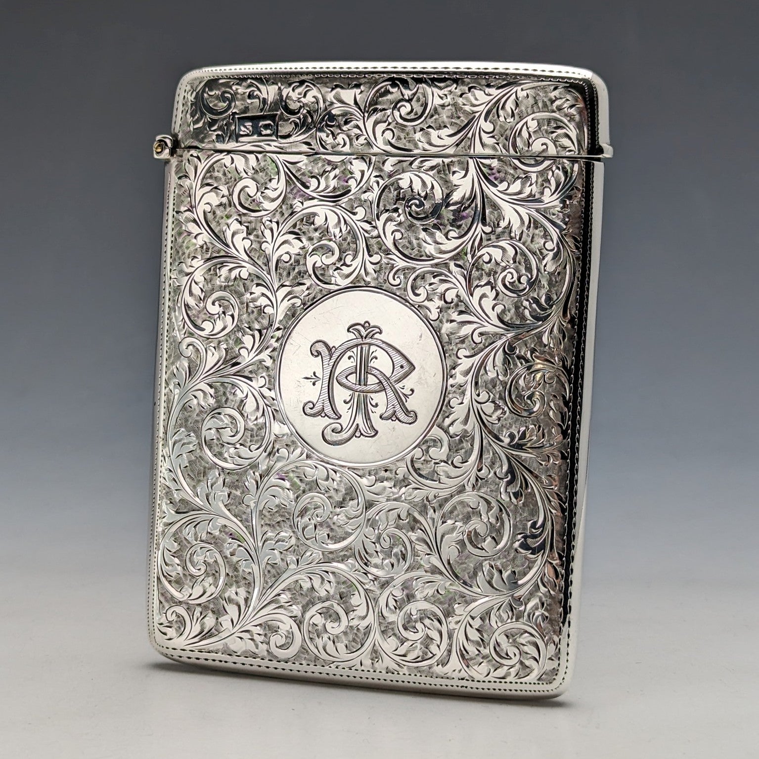 1898年 英国アンティーク 純銀製 カードケース 62g William Neale