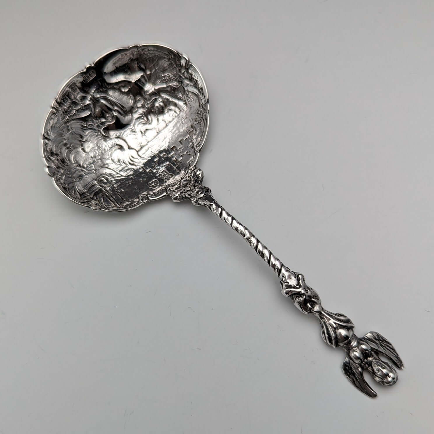 1901年 英国アンティーク 純銀製 ティーキャディースプーン Elly Isaac 